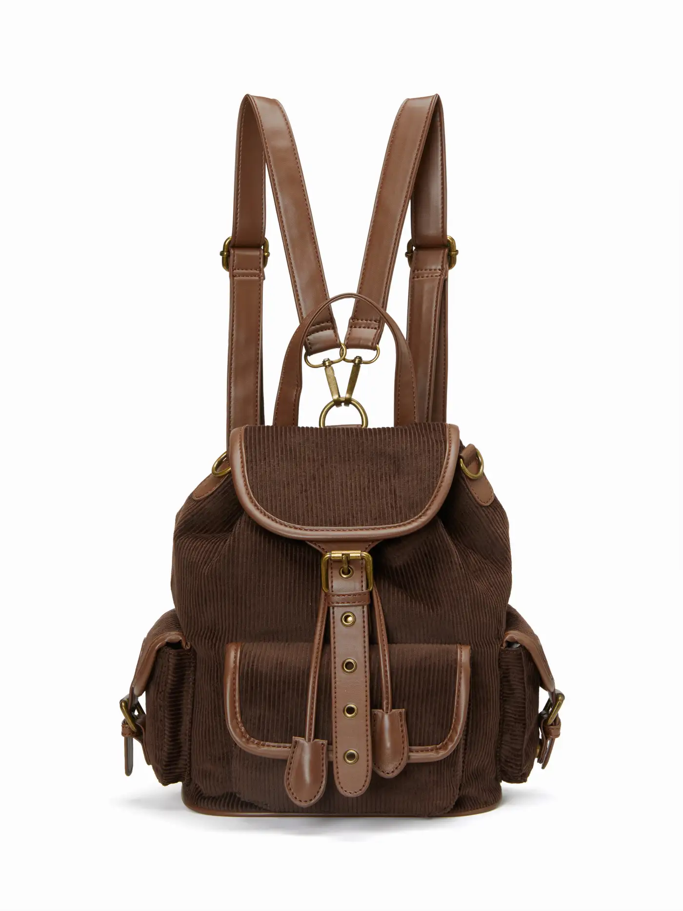 CORDUROY BUCKLE BACKPACK