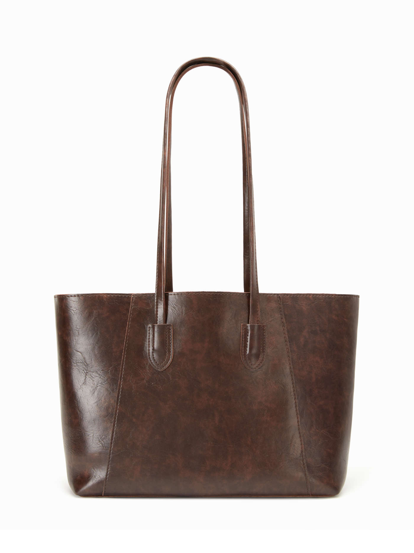 DISTRESSED FAUX LEATHER TOTE BAG