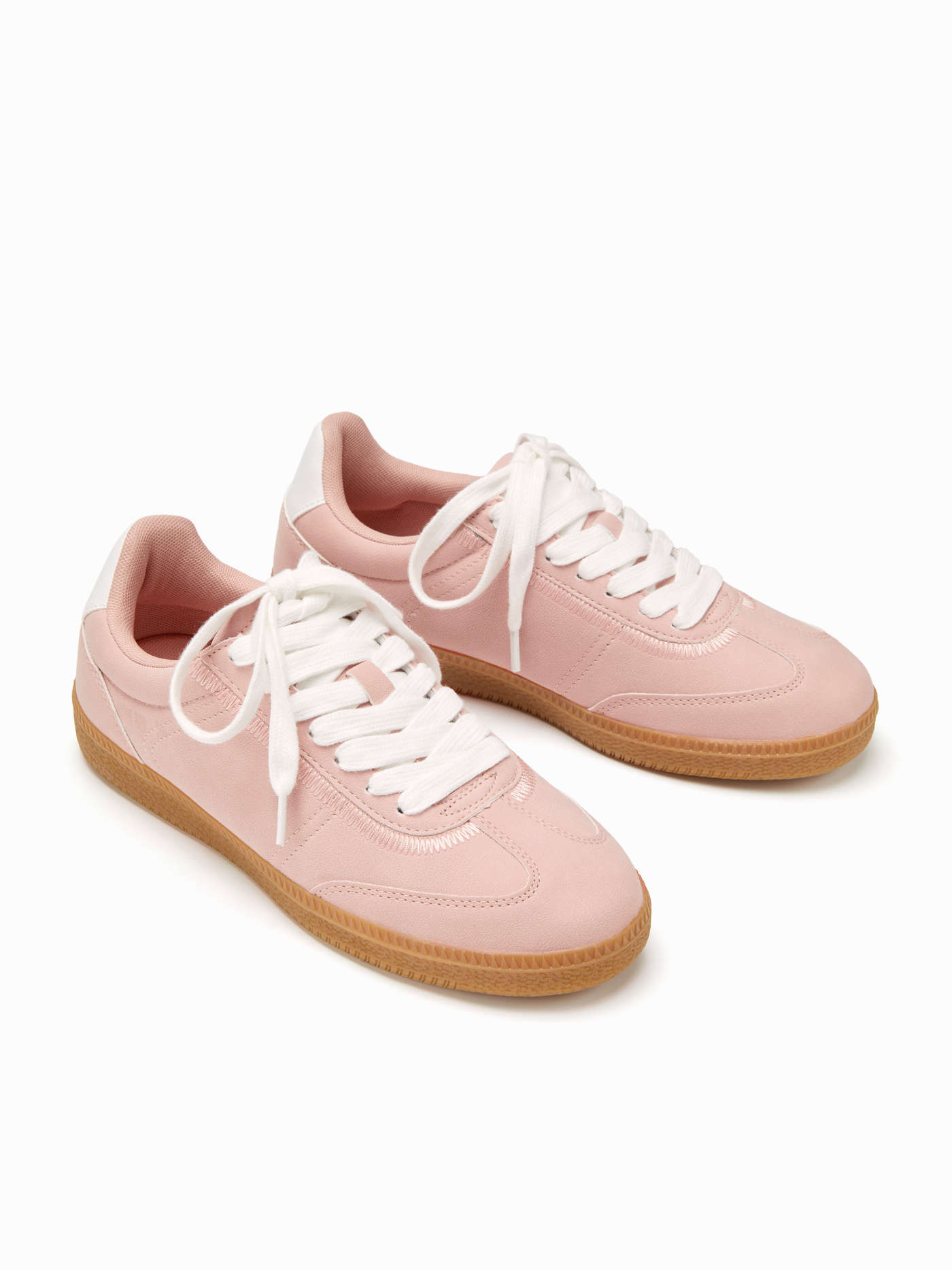 LACE-UP FAUX SUEDE SNEAKERS